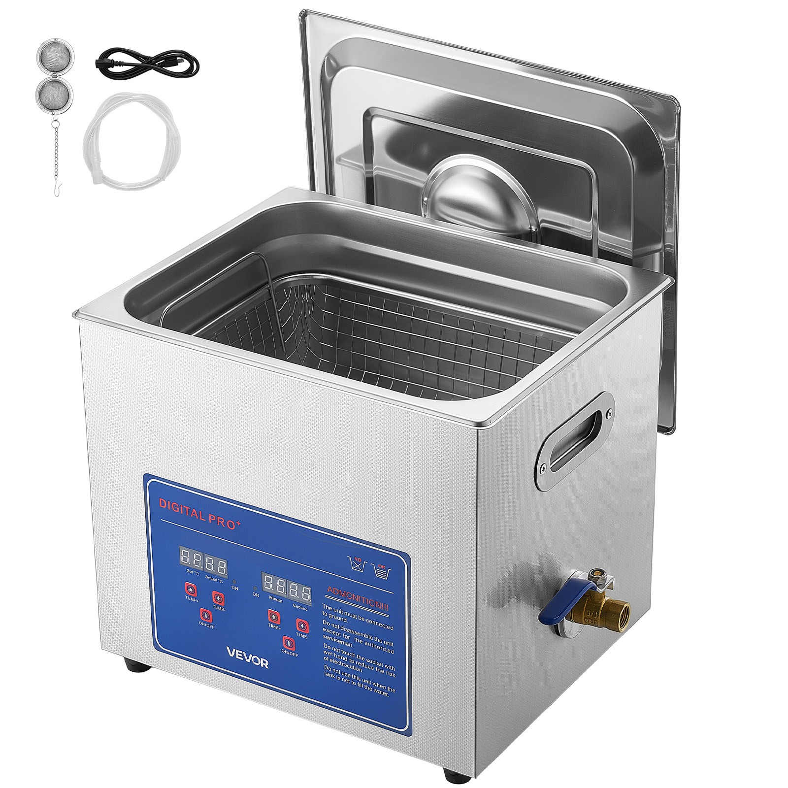 VEVOR Ultrasonic Cleaner 10L-Class Ultrasonic Parts Cleaner 40kHz for Glasses