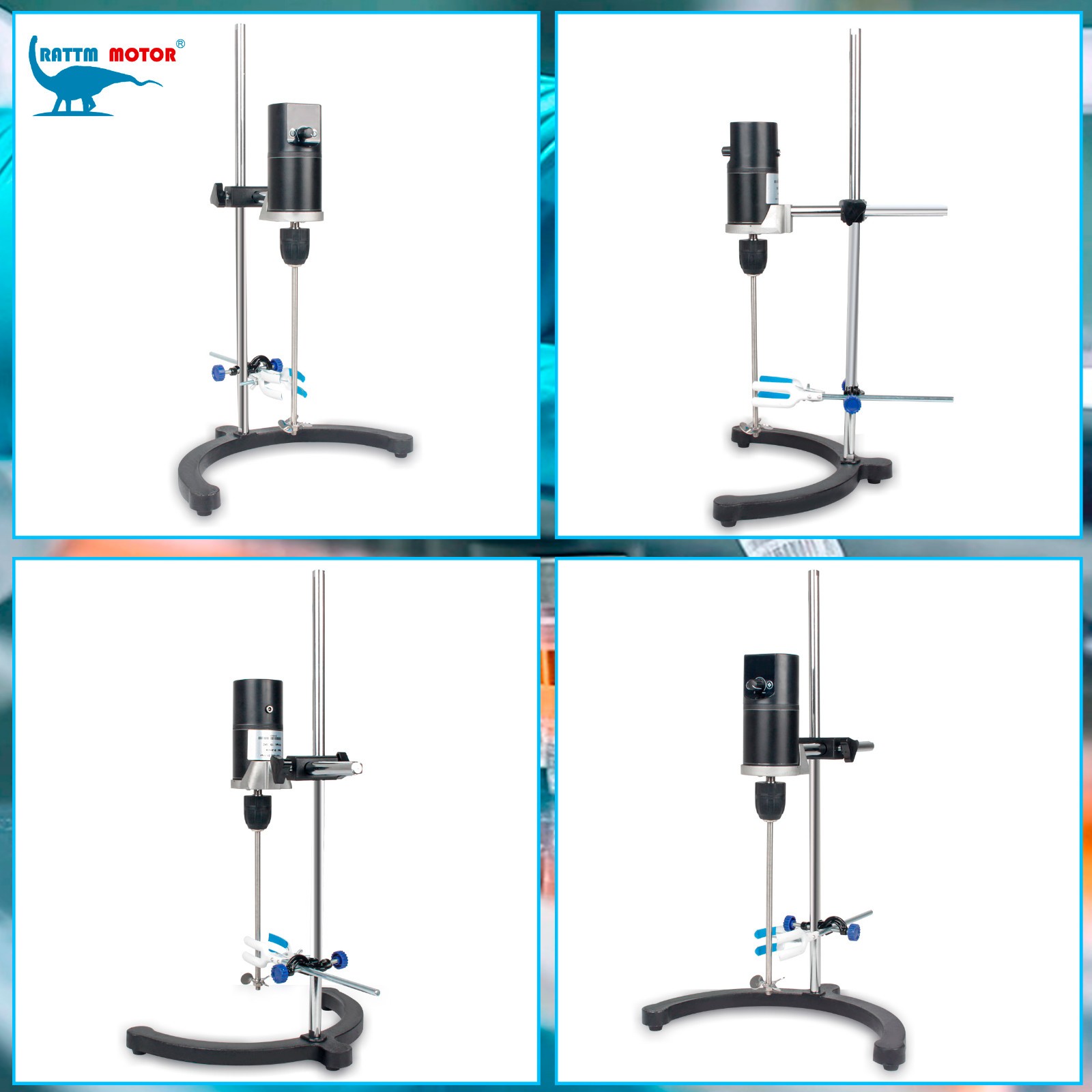 US丨160W Electric Adjustable Overhead Stirrer 10000mPas 40L 100-2000RPM Lab Mixer