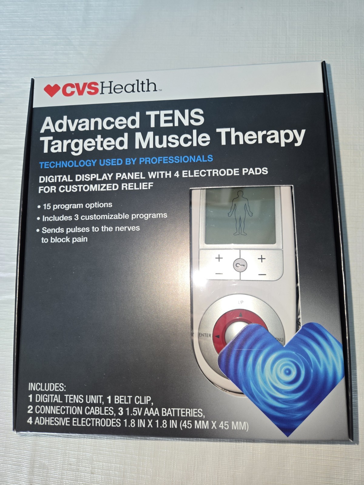 CVS Health Advanced TENS Targeted Muscle Therapy Digital 2-Channel Handheld Unit
