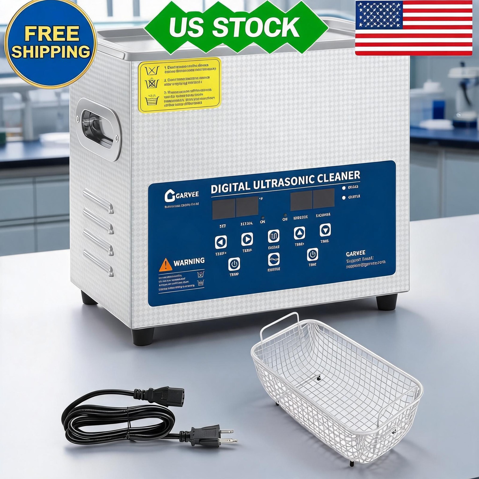 3L Ultrasonic Cleaner with Digital Timer & Heater, 40kHz Professional Ultrasonic