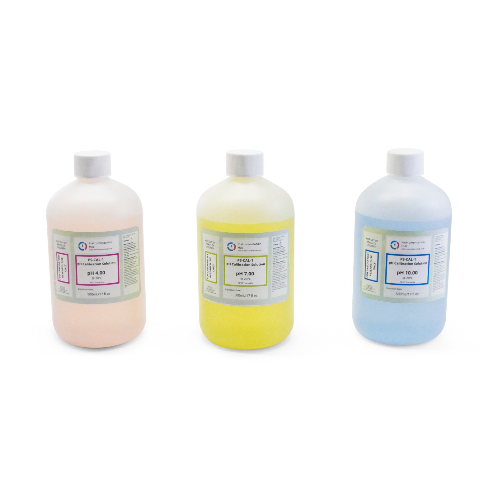INSTRUMENTATIONHUB PS-CAL-1 pH Calibration Solution Set (3×500 mL)