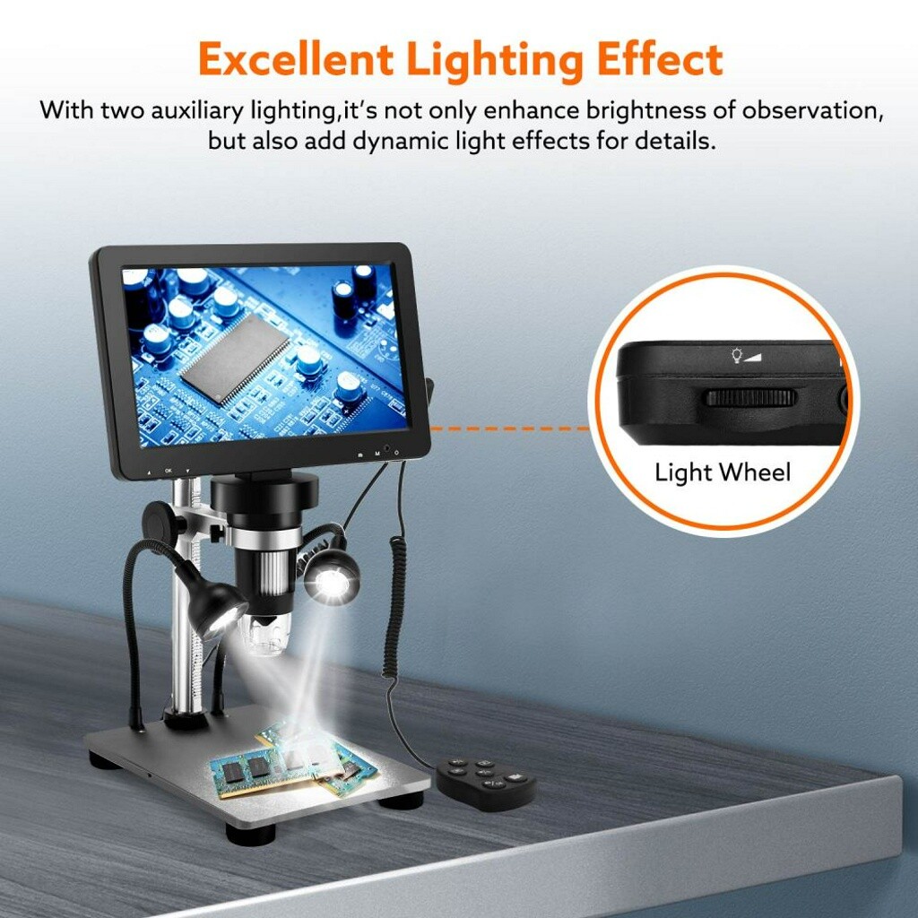 Elikliv 7” Digital Microscop 2000X Biological Microscope Remote Control NEW