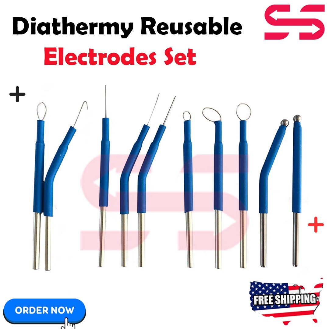 Diathermy Reusable Oral Cautery Electrodes Set of 10 Pcs – Tungsten CE Certified