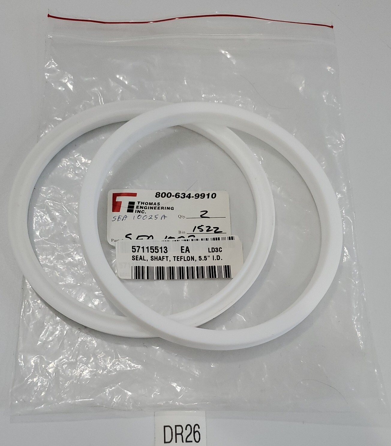 *NEW* LOT OF 2 Thomas Engineering SEA10025A 5.5″ Teflon Shaft Seals + Warranty!