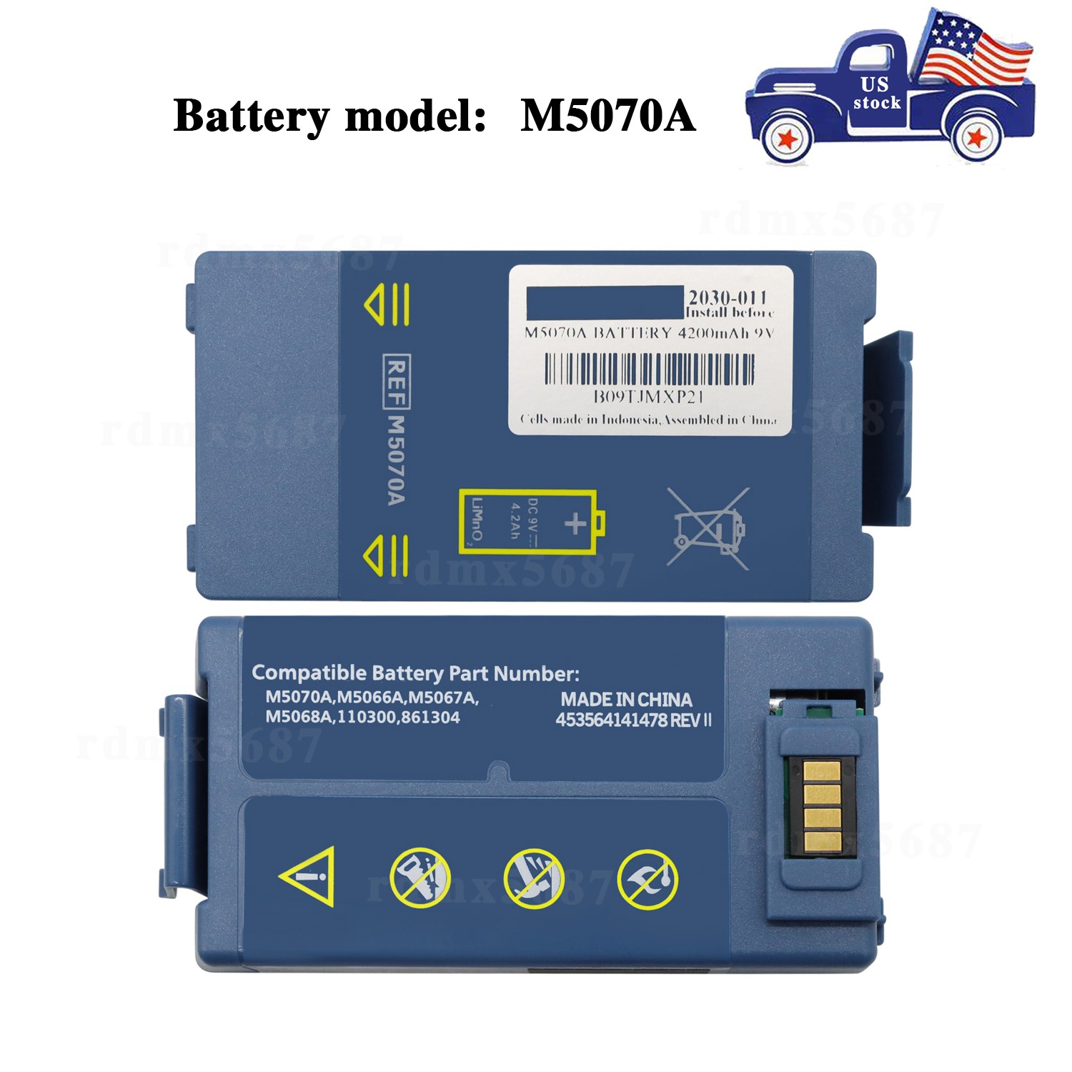New Battery M5070A for Philips HeartStart Home OnSite AED FRx HS1 M5066A M5067A