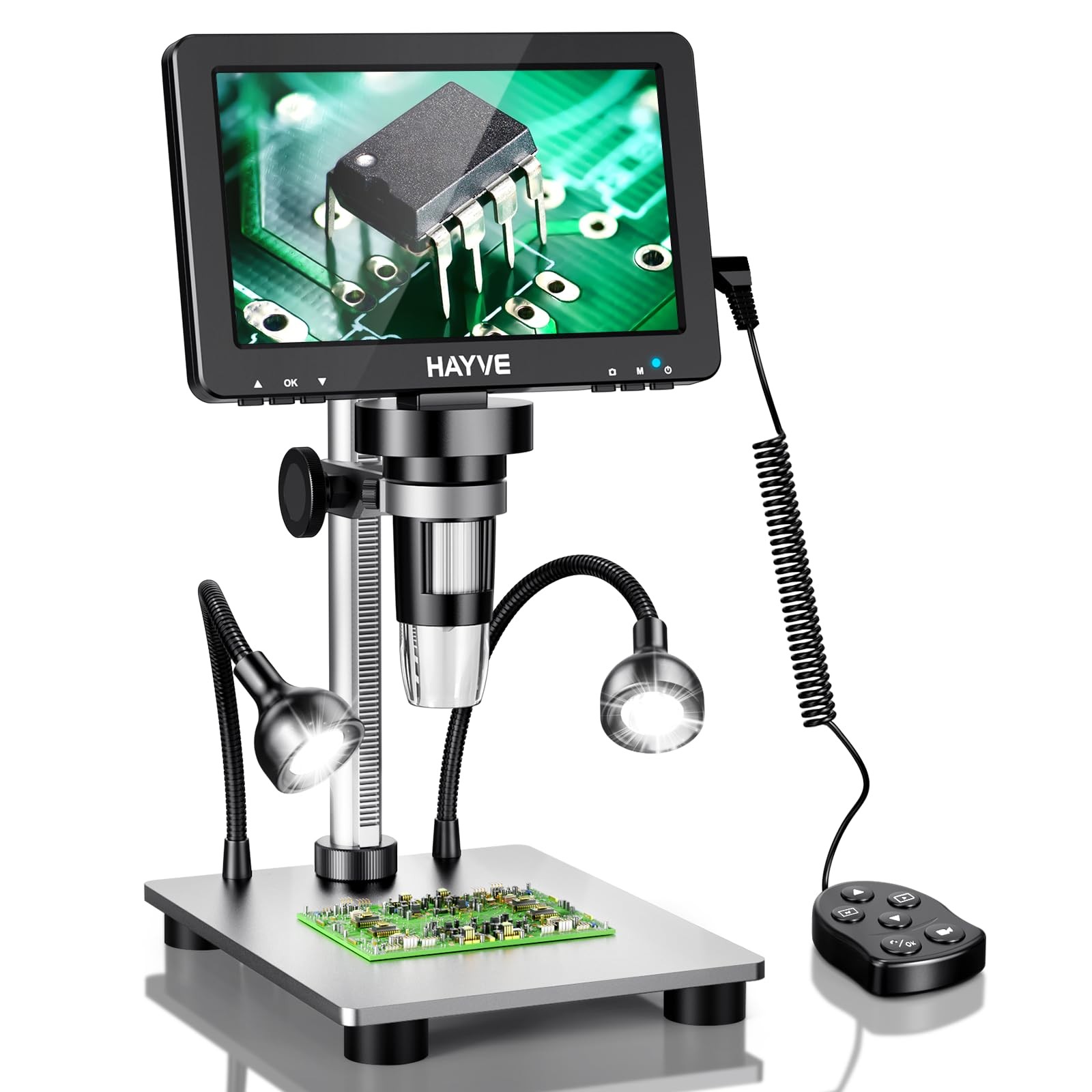 7″ LCD Digital Microscope, 1200X Magnification for Coin PCB Circuit Repair So…