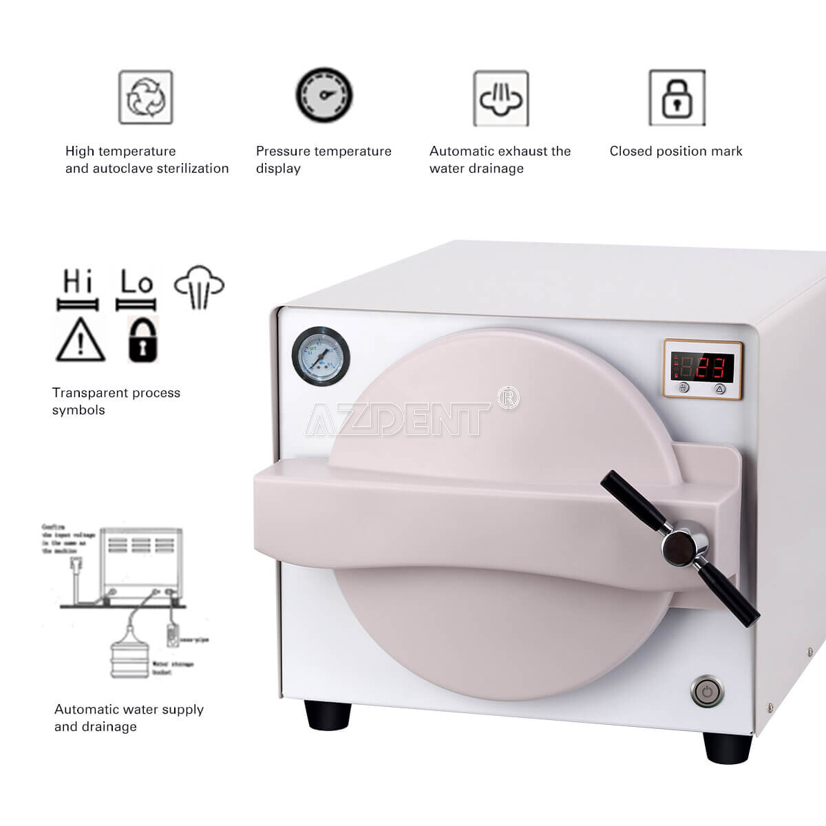 14L/18L Esterilizador Dental Autoclave de Vapor Médica Esterilizacion Equipo
